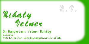mihaly velner business card