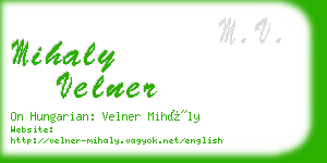 mihaly velner business card